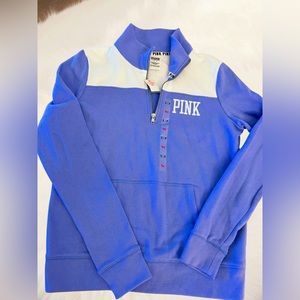 NWT PINK Victoria’s Secret Quarter Zip Pullover Size Small